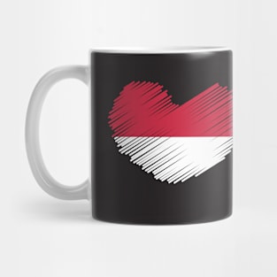 Indonesia Heart Flag Design Mug